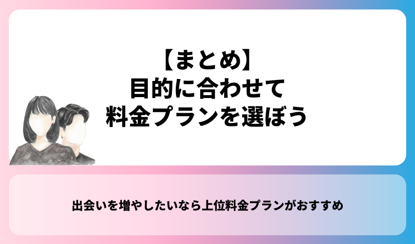 【まとめ】バチェラーデートは目的に合わせて料金プランを選ぼう